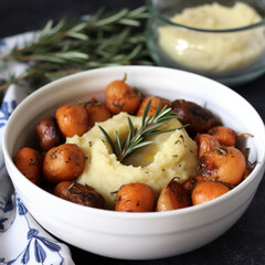 Couscous with roasted vegetables vegetarian dish