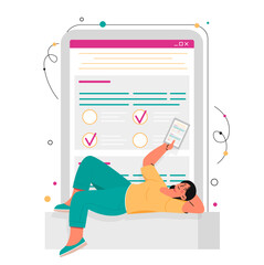 Woman with online test