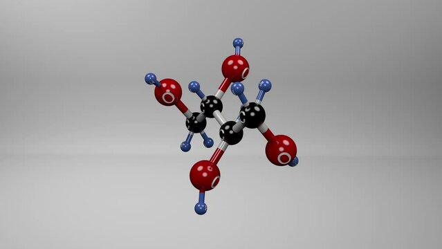 Erythritol molecule. Molecular structure of meso-erythritol, zero-calorie natural sweetener.
