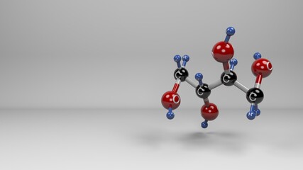 Erythritol molecule. Molecular structure of meso-erythritol, zero-calorie natural sweetener.
