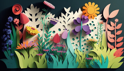 Summer Garden An Illustration of a Colorful Summer Festive. Generative AI