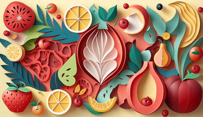 Sweet Treats An Illustration of Colorful Summer Fruit. Generative AI