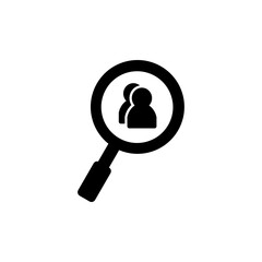 Hiring icon vector. search job vacancy icon. magnifying glass looking for people