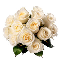 Obraz na płótnie Canvas Beautiful bouquet of white roses. Generative AI