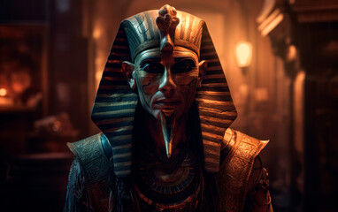 Egyptian King Khafre (pharaoh) of the 4th Dynasty, son of Khufu and the successor of Djedefre. Generative AI - obrazy, fototapety, plakaty
