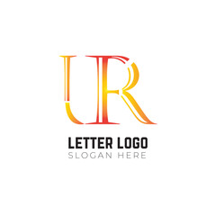 U F R creative modern letter logo with gradient color.