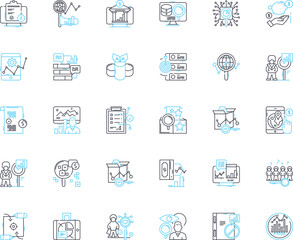 Financial investigation linear icons set. Fraud, My, Audit, Investigation, Accounting, Corruption, Scandal line vector and concept signs. Forensic,Embezzlement,Insider outline Generative AI