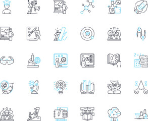 Cyber academy linear icons set. Cybersecurity, Nerking, Coding, Hacking, Encryption, Phishing, Malware line vector and concept signs. Digital Forensics,Incident Response,Cybercrime Generative AI
