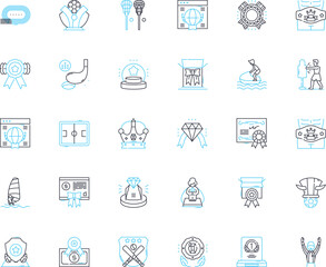 Direction linear icons set. Guidance, Path, Route, Navigation, Orientation, Steering, Trajectory line vector and concept signs. Heading,Division,Focus outline illustrations Generative AI