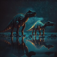 Dinosaurs. The dominant group of land vertebrates in the Mesozoic era. Tyrannosaurus, Stegosaurus, Pterodactyl, Triceratops. Life before our time. Jurassic Period