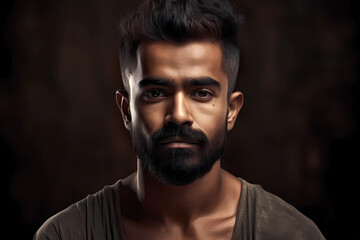 Fototapeta premium Rugged Indian Man, Symmetric Face