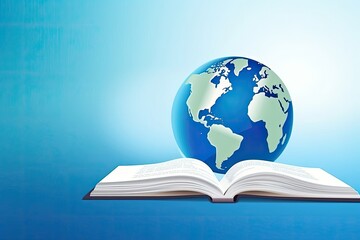 Earth Globe With Reading Book Academic Concept Generative AI