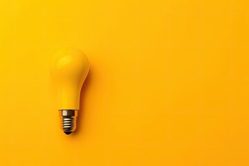 Yellow Light Bulb Idea With Copyspace Generative AI