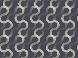 Wavy Tangled Lines Seamless Pattern Trend Vector Modern Abstract Background. Complex Wavy Sophisticated Structure Repetitive Abstraction Apparel Design Textile Print. Halftone Art Endless Illustration