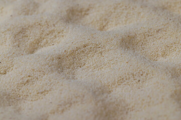 Scattered semolina on the kitchen table