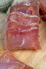 cured sausage made from high-quality chicken broiler fillet