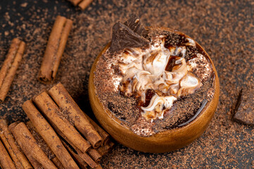 Fresh Yogurt with added chocolate for chocolate flavor