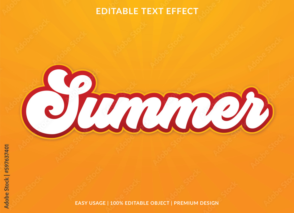 Poster text effect editable template with abstract style use for business brand and logo