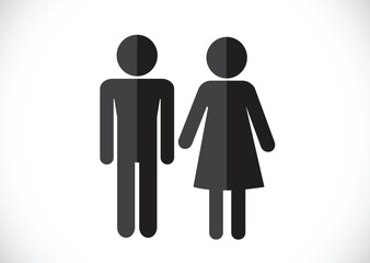 Pictogram Man Woman Sign icons, toilet sign or restroom icon