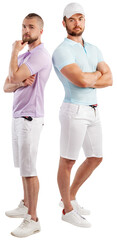 Obraz premium Two cheerful young men posing