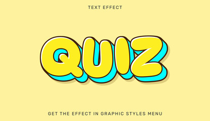Quiz editable text effect in 3d style