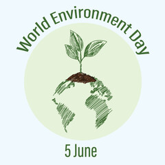 5 June World Environment Day Vector illustration