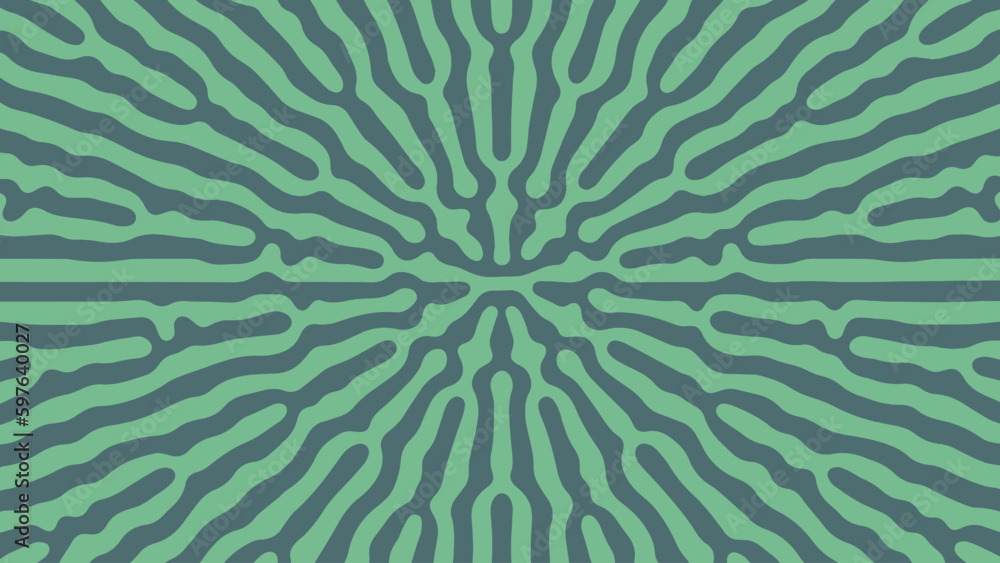 Poster turquoise psychedelic frantic radial symmetry pattern vector crazy abstract background. turing diffu