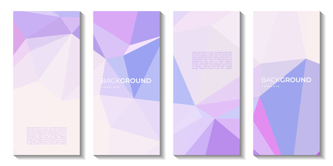 set of brochures with pink and purple abstract colorful geometric background with triangle shape