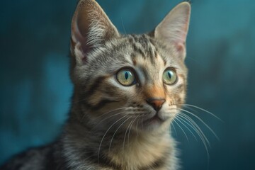 Fototapeta na wymiar Close-up portrait of a beautiful cat. AI generated, human enhanced