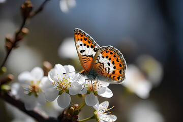 Obraz premium Spring into Beauty with Butterfly AI Generated