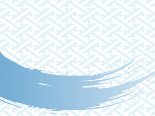 紗綾形文様に筆のラインが入った背景素材