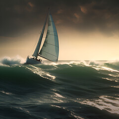 sailboat on the sea generative ai