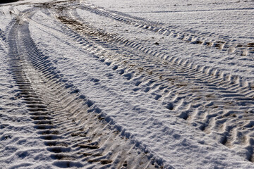 dangerous road for cars in the winter cold season