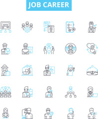 Job career vector line icons set. job, career, employment, vocation, occupation, work, profession illustration outline concept symbols and signs
