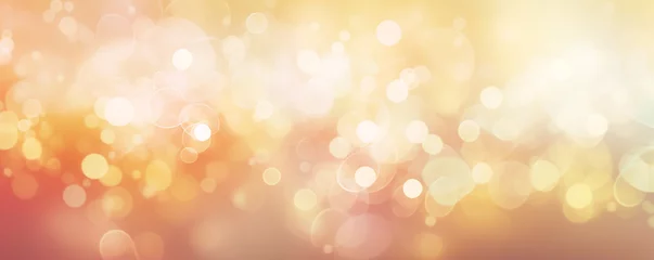 Fotobehang soft bokeh warm Light bokeh on abstract gold background, nature glowing sun light flare, New year luxury  Copy space ,Generative AI  © ruslee