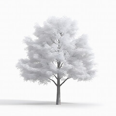 Tree isolated on white background, created with Generative AI.