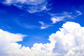White clouds on blue sky perfect for background