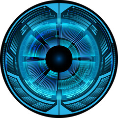 Blue eye cyber circuit future technology concept