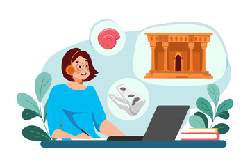 A student takes notes during a history class.