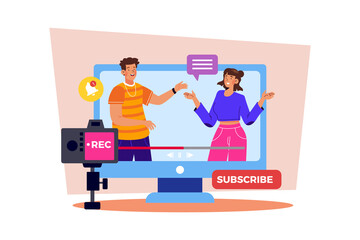 A YouTuber collaborates with other creators to make a video.