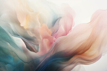 An ethereal and dreamy abstract design featuring soft pastel colors and a gentle, flowing composition. AI generative