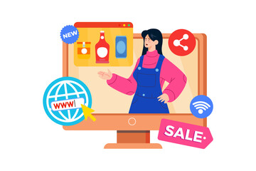 An affiliate marketer promotes products through affiliate networks.