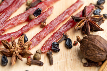 Homemade dried pork meat for long-term storage