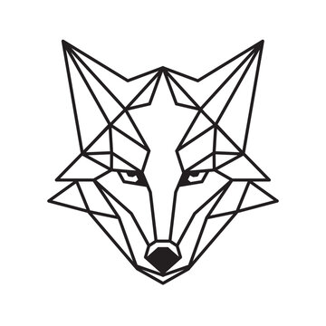 Geometric Wolf face vector illustration, perfect for logo design
