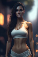 Inspirational Fitness Young Woman Portrait. Created with Generative AI