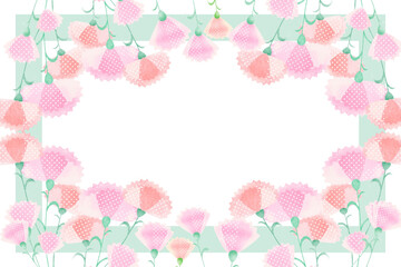 ピンクのカーネーションの花の母の日のフレーム背景