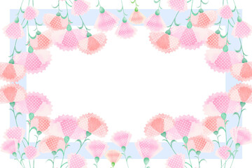 ピンクのカーネーションの花の母の日のフレーム背景