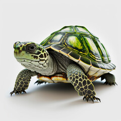Illustration of a 3d green turtle full hd