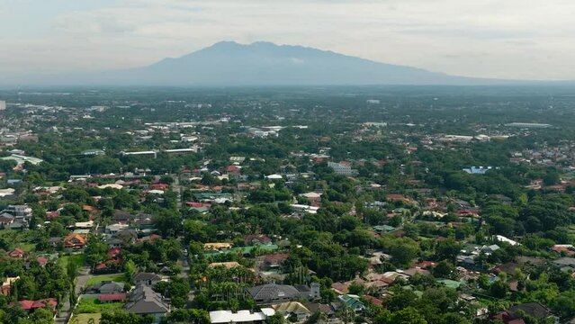 Bacolod city with residential areas and houses. Negros Occidental, Philippines.