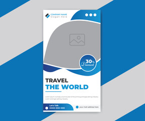 Travel social media and web banner timeline story design template